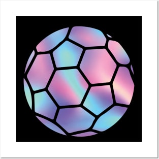 Holographic abstract soccer ball Posters and Art